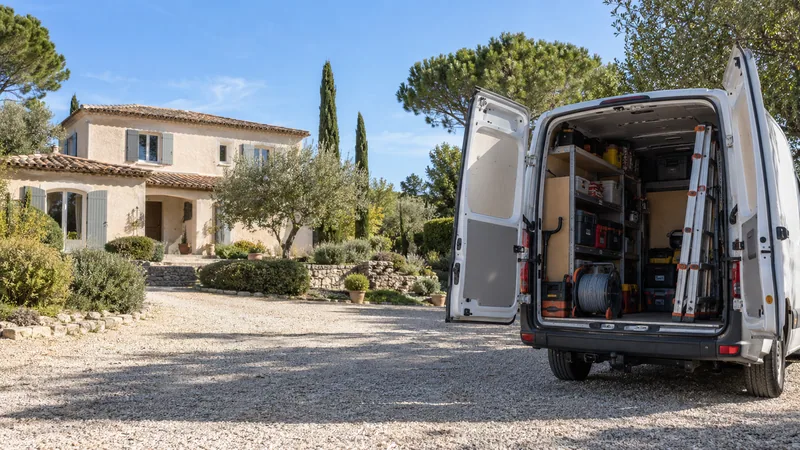 Fourgon d’IM Électricien en intervention de dépannage à Vitrolles