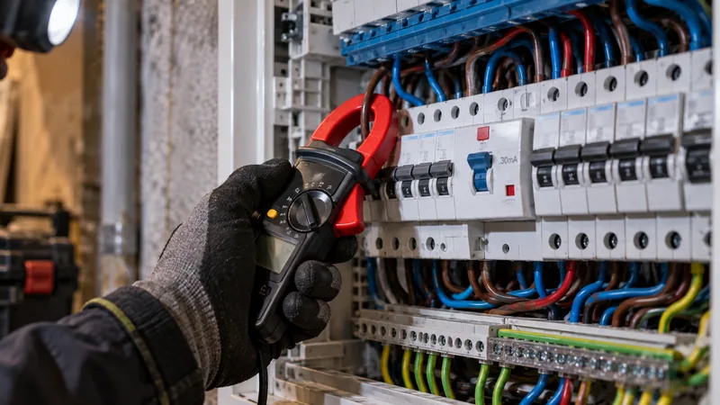 Vérification des protections d'un tableau électrique à la pince